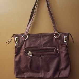 Stone Mountain Purple Leather Shoulder Bag